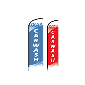 Flag + pole “Hand Car Wash”